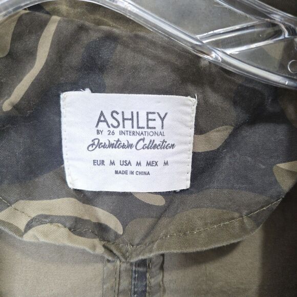 Womens Camo Jacket Utility Cargo Floral Embroidered Cotton Med Ashley by 26 Intl - Picture 12 of 14